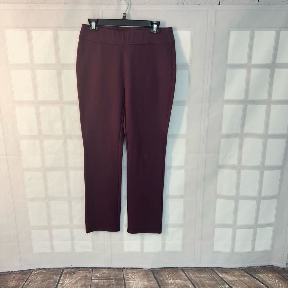 Soft Surroundings Purple Stretchy Ponte Knit Jersey Pull on pants Size Small